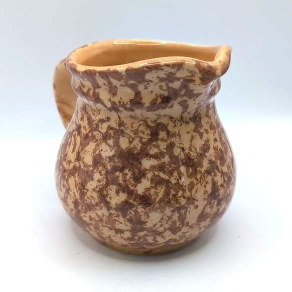 Vintage Pfaltzgraff Pottery Spongeware Gold / Brown Creamer 024 - Picture 2 of 10